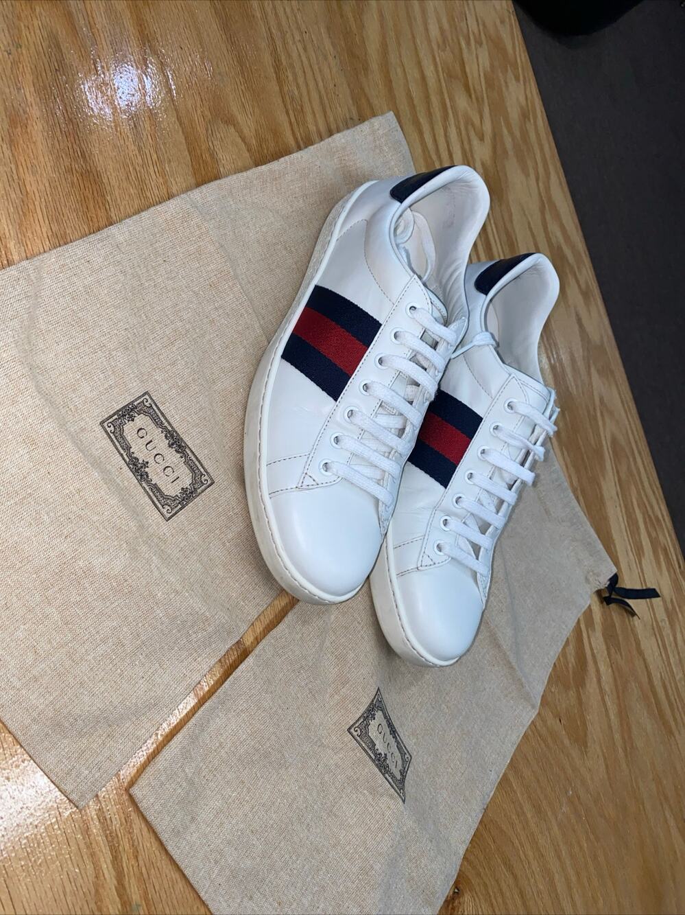 Men’s Gucci Ace Sneaker - Leather ‘White Blue’ size 8